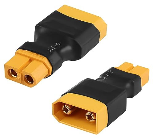 QIANRENON XT60 Buchse auf XT90 Stecker RC Akku Aufladen Konverter Anschluss XT60 Buchse auf XT90 Stecker Lithium Akku ESC Adapter, für Modelldrohne rc Auto Quadcopter, 2 Pcs