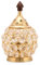 Handgefertigte Messing-Akhand-Diya-Öllampe mit funkelnden Kristall-Akzenten für Zuhause, Büro, Puja-Dekoration, Diwali-Dekoration (Ovales Medium)