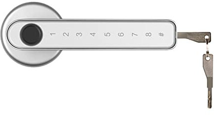 Tidyard Fingerabdruck Türschloss Passwort Türschloss Smart Türknauf Torschlösser Links-Rechts Türhebelschloss Set,50 Gruppen Fingerabdruck,Fingerabdruck + Passwort + Entriegelung des Schlüssels