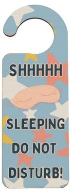 Plywood Door Hanger | Shhhhh Sleeping Do Not Disturb | Bedroom Sign | Idea for Home, Her, Him | Home Decor | Dreams, Sleeping | Prioritise Zzz's (doorh-ds23-dndsleep)