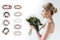 9 Pcs Perlenhaar Binden Haarseile Kristall Elastische Haar Scrunchies Dehnbare Perlen Haarbänder Haarzubehör für Frauen Mädchen