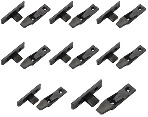 8 Sets Schwarz Möbel Aufhängung Beschlag Panel Joint Bracket Kunststoff Schnellmontage für Schrank Kleiderschrank Montage