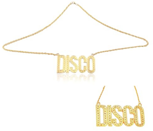 Goldkette Herren,Gold Necklace Hip Hop Rapper,Gold Chain Hip Hop Kostüm Kette,Gold Ketten Herren,Retro 70er,80er,90er Jahre Fasching Accessoires für Thanksgiving,Weihnachten,Halloween