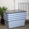 Wham Set of 5 45L Plastic Storage Box with Wheels & Folding Lid Cool Blue/Steel
