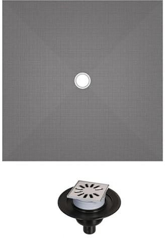 Receveur de douche à carreler 120 x 120 WEDI Fundo Primo carré écoulement centrée + bonde verticale