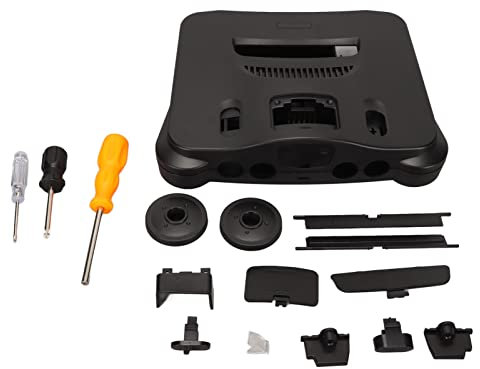 TOUISEDGI Retro-Videospielkonsolen-Gehäuse, Retro-Videospielkonsolen-Gehäuse, Universelle Ersatz-Spielekonsolen-Schutzhülle, Schwarz