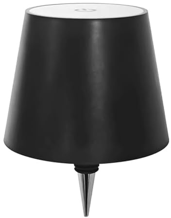 CENPEK Wireless Bottle Lamp, 3 Color Stepless Dimming LED Wine Bottle Light, Touch Control Table Lamp for Bar Party, Black
