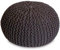 Amago home Sitzpouf Strickhocker Pouf Ø45 H30cm Bodenkissen Indoor Baumwolle nachhaltig recycelt Farbe braun