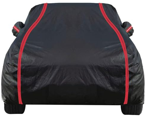 Schwarz Auto Abdeckplane für Audi A3 Cabrio 8P 2008-2013 Cabriolet, Schwarz Autoabdeckung Wasserdicht Sonnenschutz Autoabdeckung Stoff Outdoor Indoor Sommer Auto Abdeckplane