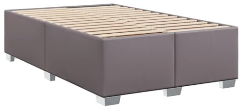 vidaXL Bettgestell, Bettrahmen mit Lattenrost, Polsterbett Bett für Schlafzimmer, Doppelbett Schlafzimmerbett, Grau 120x200cm Kunstleder