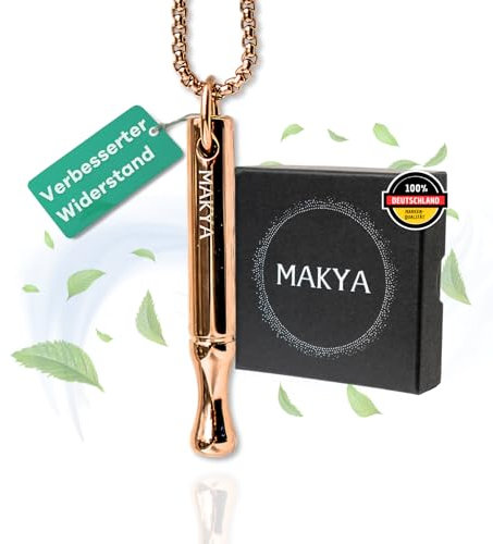 Makya V3 Rosé – Rauchentwöhnung Hilfsmittel – MEHR WIDERSTAND – Nikotin & Chemiefrei - Nicht Kompatibel Taste Filter – Simuliert Rauchgefühl – Stressabbau & Atemtraining – Edelstahl Kette