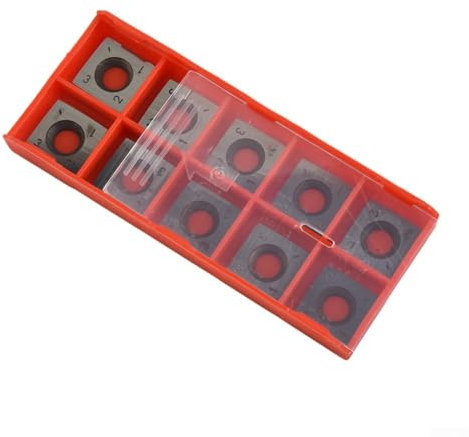 Zoegneer 10-teiliges Vierkant-Karbid-Klingen-Ersatz-Set für Holzbearbeitung, Spiralhobelkopf, 15 mm x 15 mm x 2,5 mm - 30°