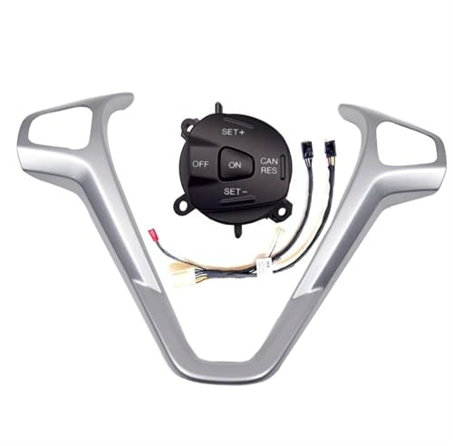 PSRRGZTM Lenkradschalter Kompatibel Mit Ford Für Fiesta MK7 Für Ecosport 2013, Autorahmenverkleidung, Lenkradabdeckung, Dekorativ + Tempomat-Tasten