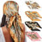 WELROG 90x90cm Große quadratische Fleckschals für Damen 4 PCs Frauen Seidig wie Kopftuch Bandanas Haarschal Halstuc Schlafringe