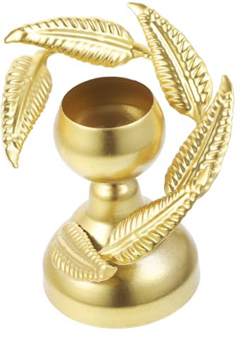 PRETYZOOM Simple Style Metal Candlestick Large Candle Holder Taper Candle Holders for Decor Leaf Pattern Home Decorative