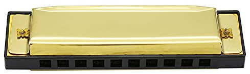 2 Farben IRIN Leichte Gold Silber Metall 10 Löcher Mundharmonika, Mundharmonika, Musikinstrumente (GOLD)