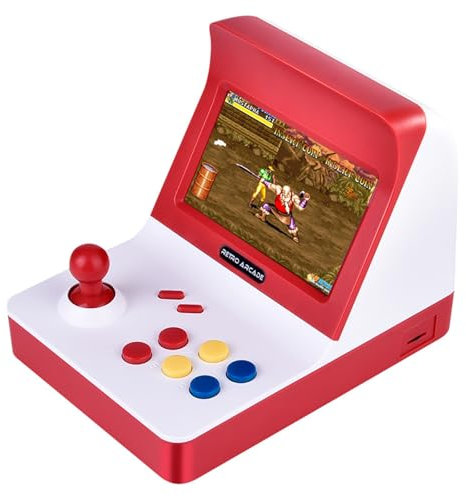 Arcade Retro A8, Consola De Juegos con Joystick Portátil Doble De 4,3 Pulgadas, 3000 Juegos Clásicos Integrados, Compatible con Emuladores Cp1 Gba SFC FC Gbc 10 Y Expansión De Tarjeta TF(Color:White)