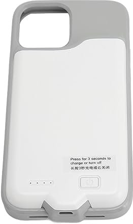 Qukaim Custodia protettiva con batteria per telefono da 6,1 pollici, 5500 mAh, ultra sottile, ricaricabile, portatile, custodia protettiva per iPhone 12/12 Pro, bianca