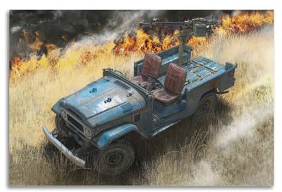 XFUHB Poster mit Militärfahrzeug, FJ43, Pickup mit DShKM-Poster, dekoratives Gemälde, Leinwand, Wandposter und Kunstdruck, moderne Familienschlafzimmer-Dekoration, Poster, 40 x 60 cm