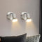 Glitzerlife Wandstrahler Vintage Wandspots Weiß - 2ER Wandleuchte GU10 1 Flammig Verstellbare 330° Retro Lampeschirm Metall für Schlafzimmer Arbeitszimmer Hotel Flur Bar Esszimmer ohne Leuchtmittel