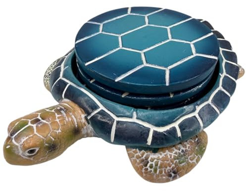 Sea Turtle Coaster Set - Coastal Ocean Beach Decor - Bright Glossy Colorful Finish - Protect Delicate Surfaces from Drinks, Glasses, Cups, Cans and Bottles