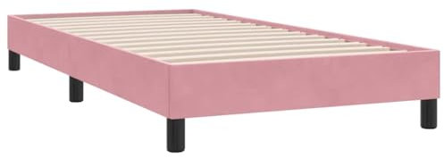 vidaXL Cadre de lit sans Matelas Rose 100x220 cm Velours, lit, sommier, lit en Velours, Meuble de Chambre à Coucher, lit Simple, lit rembourré