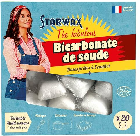 STARWAX THE FABULOUS - Natron gebrauchsfertige Einzeldosen - 1 Dosis = 1 Waschgang - Reinigt und entfernt Flecken - Ultraleistungsstark - 100% natürlicher Ursprung - 20 Dosen
