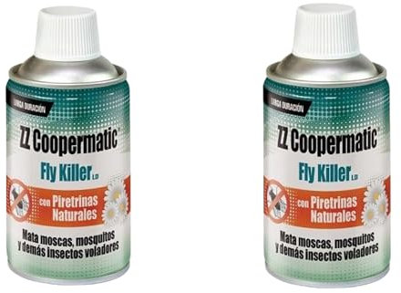 PACK 2 UNIDADES ZZ Coopermatic Fly Killer 250ml - Zelnova. Insecticida eficaz contra moscas, mosquitos y demas insectos voladores. Con piretrinas naturales. Larga duracion.