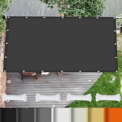 Voiles Ombrages Rectangulaire Terrasses 3.3 x 7 m UV Protection avec Oeillets Tissu Polyester Multi Couleur et Taille Toiles D'Ombrages pour Piscine Voitures Camping Patio, Gris Foncé