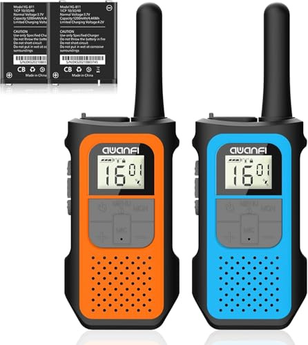Walkie Talkies 2 Pack for Adults Kids Long Range Rechargeable 2-Way Radio | PMR446 16 Channels, 1200mAh Battery, USB-C Cable, VOX Hands Free for Outdoor Cycling Camping Hiking Activities