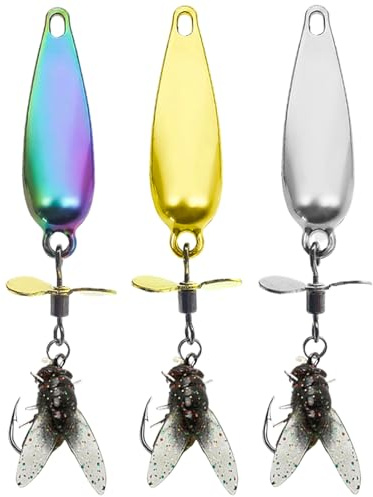 3-teilig Fishing Spinner Baits,Forellen Köder, 3D Metall Propeller Köder Für Angelbegeisterte An Teich See Fluss