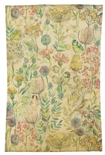 Voyage Maison Morning Chorus Rug – Handcrafted 100% Wool Floral Watercolour Birds Rug (Blue - 120x180cm)