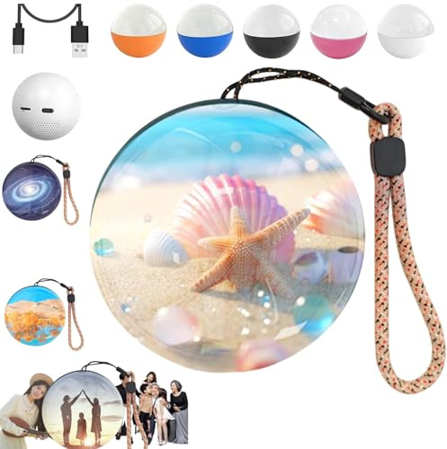 Ohphnt Memory Orb Lamp, memory orb video kugel,2.7 Inch Crystal Video Sphere Player,personalisiertes 3D-Video-Kristallkugel-Geschenk für Familie und Freunde-Orange