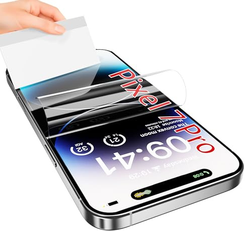 JUVENPROTO 3 Pezzi per Google Pixel 7 Pro TPU Pellicola Protettiva Idrogel,Pellicola Protettiva TPU per Trasparente HD Morbida Display ID Impronte Digitali(Non Vetro Temperato)