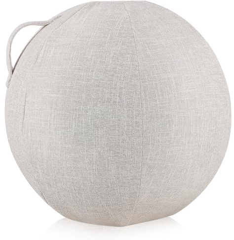 Mikikit Ball Lieferung und Bezug aus Baumwolle Gymnastikball Atmungsaktive Leichte Leinen mit Rutschfestem Schutz und Griff für Aufbewahrung und Einfache Yoga Yogabälle