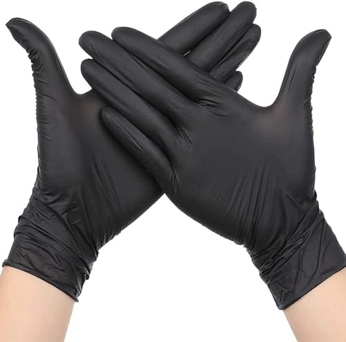 Black Nitrile Disposable Gloves Latex Free Powder Free, Heavy Duty Exam Gloves, Extra Strong Medical Surgical Cleaning Food Prep Gloves, Multi-Purpose Disposable Nitrile Gloves (Small, 1000, count)