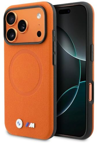 CG MOBILE BMW M FW Metall-Logo kompatibel mit MagSafe Hülle für iPhone 17 Pro Max (Orange)