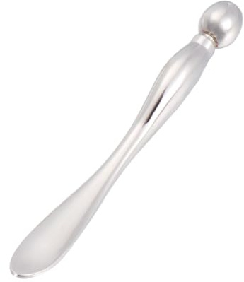 YOSADIER Bâtonnet Oculaire Argenté en Alliage de Zinc 2pcs pour Massage des Yeux, Réduit Œdème, Favorise Absorption de Crème, Accessoire Soin Visage pour Femmes