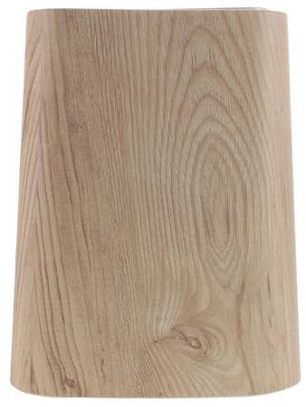 ASAKKURA Papelera Vintage Beige de 8,5 L en PP con Tapa Abatible | Diseño Compacto, Mecanismo Silencioso, Acabado Imitación Madera Fácil Limpieza Papelera de Baño