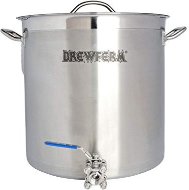 Brewferm® Braukessel 35L mit Kugelhahn - Edelstahl, geeignet für alle Herdarten, ergonomische Griffe, verstärkter Schüttrand, Bier brauen