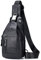 BULLCAPTAIN Herren-Rucksack aus echtem Leder, mehrere Taschen, Crossbody-Brusttaschen, Reisen, Wandern, Tagesrucksack, Schwarz