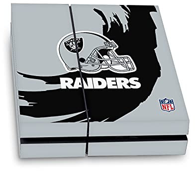 Head Case Designs Offizielle NFL Fegen Strich Las Vegas Raiders Vinyl Haut Gaming Aufkleber Abziehbild Abdeckung kompatibel mit Sony Playstation 4 PS4 Console