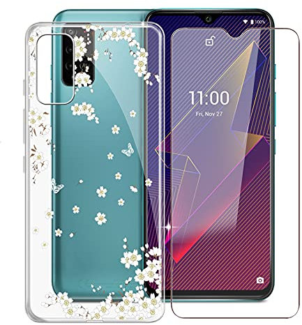 DYSu Coque pour Wiko Power U30, 1 Pièces Verre Trempé Protection écran, Transparent Silicone TPU Etui Protection Housse Détachable Cover Anti-Choc Case pour Wiko Power U30 (6.82) - WM91