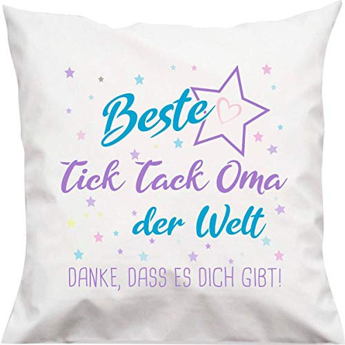 Shirtinstyle Kissen, Beste Tick Tack Oma der Welt, Danke, DASS es Dich gibt! Kuschelkissen Sofa Kissen, 40x40cm