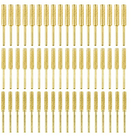 54pcs Diamond Chainsaw Sharpener, Burr Grinding Stone File Sharpening Tool Polishing Grinding Tool Kit for Chainsaw Grinder or Other Rotating Tool (5/32'', 3/16'', 7/32'')