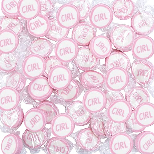FOOD crew Rock Bonbons GIRL - 500 g Rocks Bonbon - Großpackung – Gender Reveal Party Deko Geschenke Baby Shower Deko Geburt Taufe – Handgemachte Bonbons einzeln verpackt