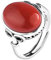 WEISHA S925 Silber Vintage Silber Ring Wolkenmuster Design Roter Achat Anhänger Weiblicher Offener Ringroter Achat