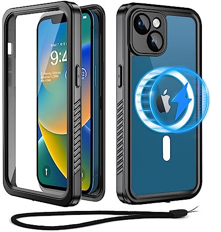 Beeasy for iPhone 13 Case Waterproof MagSafe Magnetic Shockproof Dustproof Case with Built in Screen Protector, Heavy Duty Full Body Protective Front and Back Cover for iPhone 13 6.1”