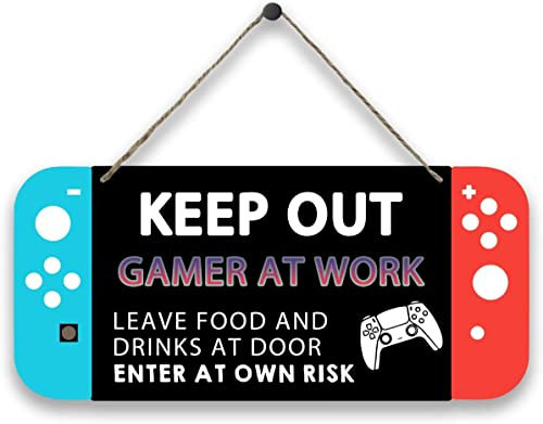 Plaque Gaming Zone, en forme de manette de jeu et panneau à suspendre, décoration murale, affiche en métal, 20,3 x 30,5 cm