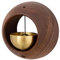Baoblaze Shopkeepers Bell, Goldene Dekorative Shopkeepers Glocke für Türöffnung, kleines Japanisches Rundes Türklingel, Holz-Türklingel mit Messingglocke für Restaurant, Haustür, Dunkelbraun